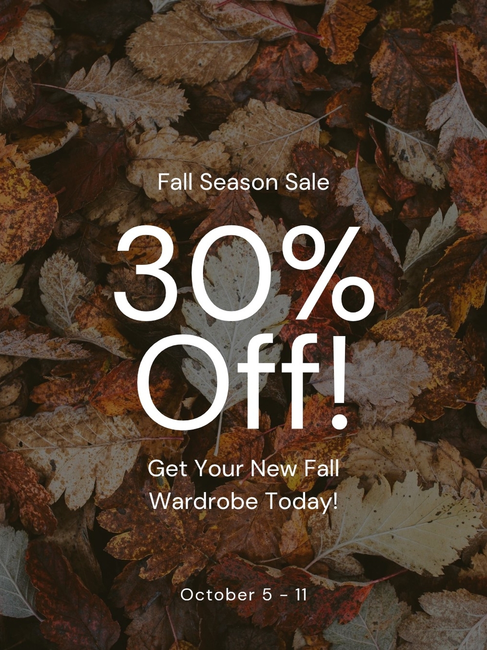 Fall Sale - 30% Off